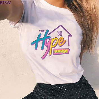 Moterų Derliaus Marškinėlius Hype Namas Spausdinti Moterų marškinėliai 2020 metų Vasaros Derliaus Harajuku Streetwear Viršuje Tees Feminina
