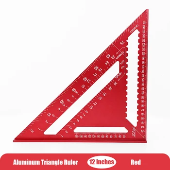Multi-specifikacija didelio tikslumo dailidžių dešinysis kampas 45 laipsnių aliuminio lydinio trikampis plokštė，rulerBuilding sudėties indikatorius