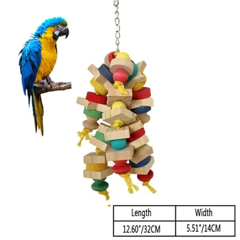 Naminių Paukščių Kramtyti Žaislas Juokinga Papūga Sūpynės Žaislų Spalvotų Medžio Kabo Kopėčiomis Laipioti Žaislai Paukščių Naminių Paukščių Papūga Prekes