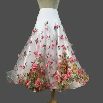 Naujas balus sijonas ilgas, pramoginių šokių sijonai moterims valsas standartinis pramoginiai sijonai moterims Pasirinktinis dydis
