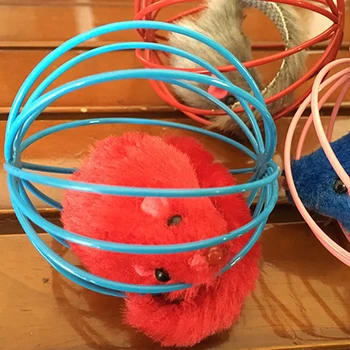 Naujas Juokingas Kačiukas Pet Žaislas Pliušinis Pelė Narve Kamuolys Interaktyvių su Garso Katė Kibinimas
