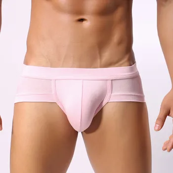 Naujas Mados vyriški Trumpi Trikampio Apatiniai Seksualus Modalinis Bikini Mens Patogus Seksualus 3D U Išgaubti Gėjų vientisos Spalvos Kelnaitės Tampri