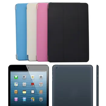 Naujas Ultra Plonas Tri-Fold PU Oda Atveju su Crystal Hard Back Smart Stand Case Cover for iPad mini 1 2 3 7.9