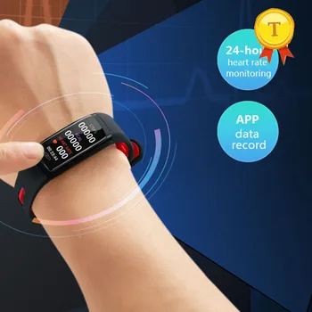 Naujausias raudona smart bracelect spalvotas ekranas apyrankė verslo moterų fitneso IP67 atsparus Vandeniui smart juosta Širdies ritmo Monitorius smartband