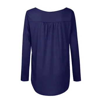 NEMOKAMAI STRUČIŲ Moterų vientisos Spalvos Marškinėliai ilgomis Rankovėmis Slim Fit Mygtuką Kartus Mados Tendencija Elegantiškas Noble 