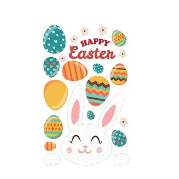 Nuimamas Triušis Kiaušinių Siena Lipdukas Langų Dekoro Easter Bunny Apdailos Animacinių Filmų Lipni, Miegamasis Decal
