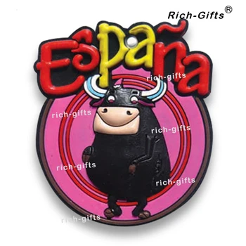 OEM/ODM Individualų Skatinimo Dovanos Su Jūsų Logotipu Minkšta Guma, Šaldytuvas Magnetai, Suvenyrų ispanijos Bullfighting1000PCS/Daug (RC-SN)