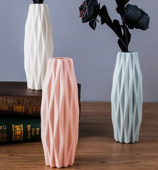 Origami Plastikinė Vaza Imitacija Keramikos Vazonas Plastikinis Vaza Gėlių Krepšelis Kambario, Prieškambario Vestuvių Home Office, Pratybos Namų Gruodis