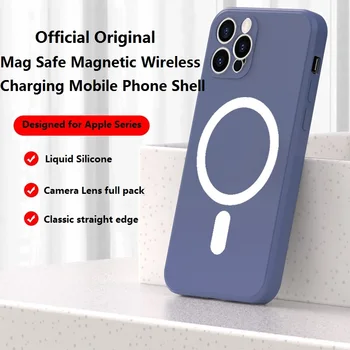 Originalus Magnetas Įkrauti Telefono dėklas skirtas IPhone 12 Pro Max Magnetinio Prabanga Skystu Silikonu Padengti for11 Pro Apsaugine danga 