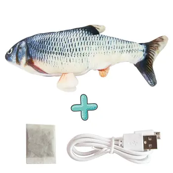 Pet Interaktyvūs Žaislai Elektros Žuvies Formos, Kačių Žaislas Minkštas Pliušinis USB Įkrovimo Modeliavimas Karosas Karpis Katžolių Pet Tiekimo Dropshipping