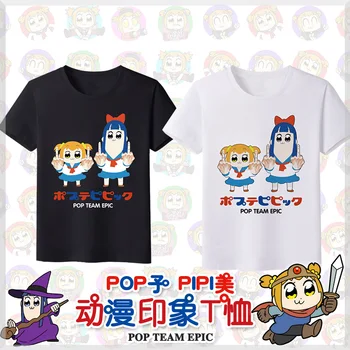 POP GRUPĖ EPAS Anime Unisex marškinėliai Vasaros Trumpas Rankovės Marškinėliai TEE Viršūnes Gražus Modelius, Spalva Balta ir Juoda 2