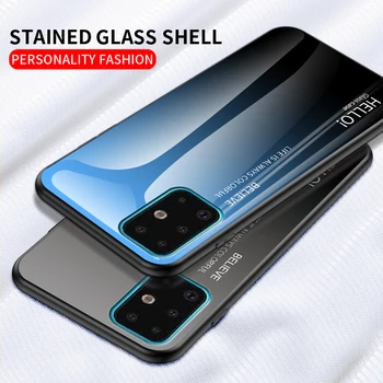 Prabanga Gradientas Stiklo Atveju, Samsung Galaxy A21 A01 A51 A71 A10e A10s A20s S20 Ultra 10 Pastaba Plus atsparus smūgiams hard Cover dėklai