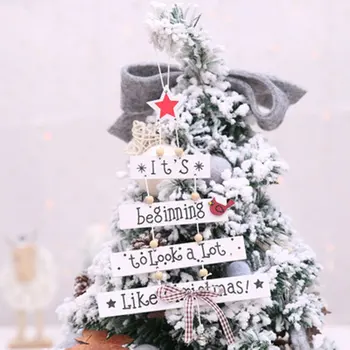 Prekybos Centro Lango Namų Puošybai Pakabukas Šviesos Kalėdų Medinių Rutuliukų Bowknot Bell Medinis Pakabukas
