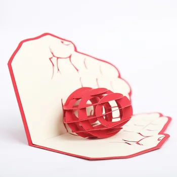 Produkto kūrybos Valentino Dienos dovana poros prisipažinimas mažai kortelės 520 išorinis meilės palm 3D atvirukas