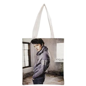 Rankinės Korėjos Pop EXO KA spausdinimo canvas tote maišą, Daugkartinio naudojimo, Sulankstomas Drobės Moterų Krepšiai 30x35cm pasirinktinis vaizdo