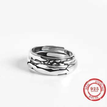 Retro pora žiedas s925 sterlingas sidabro žiedas asmenybės vyrų ir moterų atidaryti sidabro žiedas tendencijos mados sidabrinė