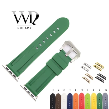 Rolamy Mados 38 40 42 44mm Žalios spalvos Silikono Gumos Pakeitimas Riešo Watchband Diržas Kilpos Iwatch Serijos 4/3/2/1