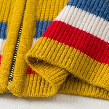 Rudenį, Pavasarį Kietos Moters susagstomi megztiniai Megztiniai ilgomis Rankovėmis Atsitiktinis Moterų Megztinis su Užtrauktuku Laisvi O-Kaklo Ponios susagstomi megztiniai Outwear
