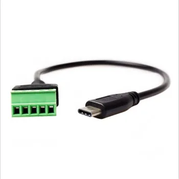 Solderless USB Jungtis USB tipas-c, Vyrų Žalia Solderless Terminalo Prijungimo Kabelis 0.3 m
