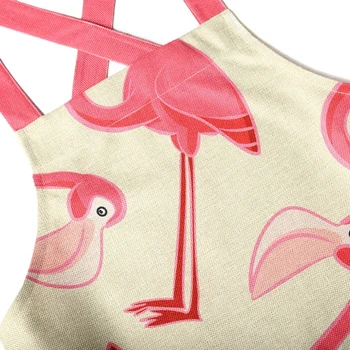 Spausdinti paprasta, poliesterio, lino mylėtojai Rankovių audinys namų virtuvėje kepimo prijuostės vyrų ir moterų animacinių filmų flamingo atogrąžų