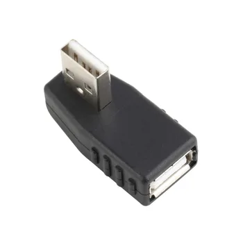 USB-A male į USB-A FeMale Adapter stačiu Kampu USB 2.0 A Male Moterų Extension Adapter Connecter Nešiojamas PC Juoda Didmeninės