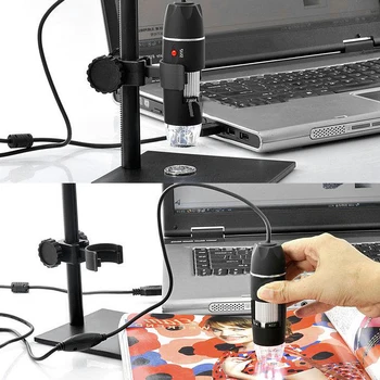 USB Skaitmeninis Mikroskopas 1000X 800X Kolonėlė 8 LED 2MP Elektroninių Mikroskopų Endoskopą Zoom Fotoaparatas didinamasis stiklas+ Liftas Stovėti Turėtojas