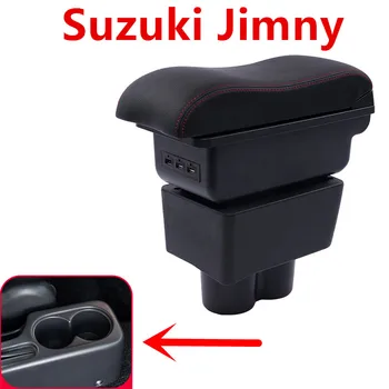Už Suzuki JIMNY porankiu box USB Įkrovimo didina Dvigubo sluoksnio centrinė Parduotuvė turinio puodelio laikiklis peleninė priedai 15-18
