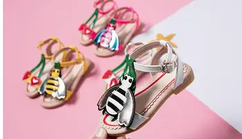 Vaikai basutės natūralios odos 2018 m. vasaros sandalai mergaitėms lankas princesė batai slydimui atsparus padas kūdikių sandals1-12 metų