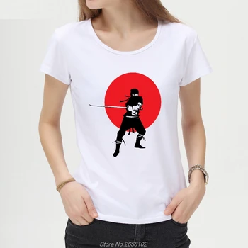 Vasaros Moteriški Marškinėliai Japanese Ninja Samurajus Spausdinami T Marškinėliai Ponios Mergina Trumpas Rankovės Tees Viršūnes Drabužius Harajuku Streetwear