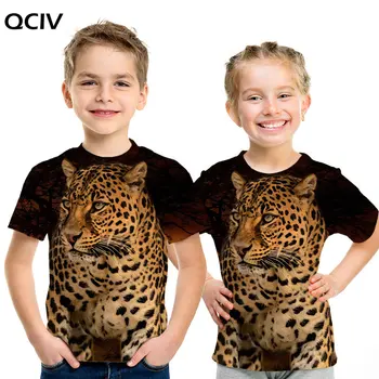 Vasaros Vaikų Erdvė, Galaxy 3D marškinėliai Angelas Gyvūnų Liūtas, Tigras, Vilkas Leopardas Spausdinti Berniukų, Mergaičių marškinėliai Vaikai Mados Marškinėlius