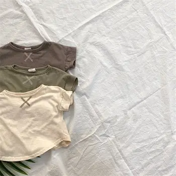 VIDMID Kūdikių Trumpas Rankovės marškinėliai Grynos Medvilnės Vaikų Drabužiu Pusė Rankovės Kvėpuojantis T-Shirt vaikai tees P1048