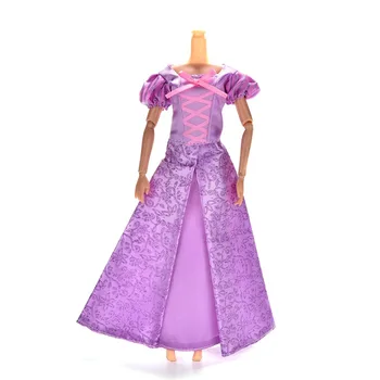 Violetinė Handmake Princesė Suknelė Lėlės Drabužius Trumpomis Rankovėmis Vasaros Vestuvių Suknelė Suknelė Susivėlęs Lėlės