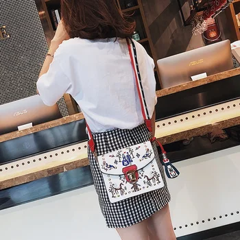 Yuhua, 2020 naujas moterų rankinės, tendencija siuvinėjimo messenger bag, atsitiktinis moters pečių krepšiai, mada korėjos versija maišelį.