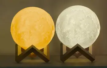 Įkrovimo 3D Žibintai Spausdinti Mėnulio Lempos Jutiklinį Jungiklį Miegamojo Spinta Usb Led Nakties Šviesos Namų Dekoro Kūrybos Dovana