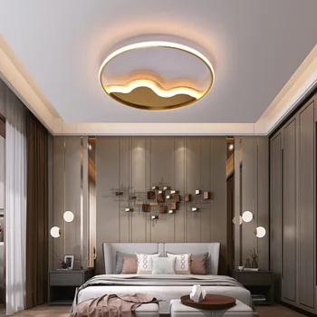 Šiaurės šiltas, romantiškas vario lubų lempos ultra-plonas lubų šviesos modernus minimalistinis miegamasis restoranas LED apšvietimo tyrimas