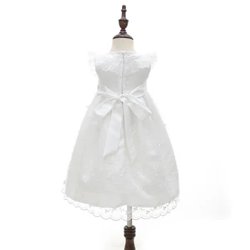 0-24M Balta Ilgai Krikšto Lankas Baby Girl Dress Gimtadienis, Vestuvės Princesė Vestido Krikštynos, Chalatai Naujagimiui Drabužius OBF204003