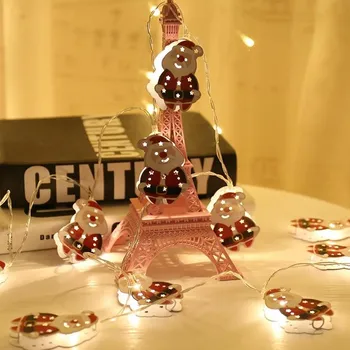 1 Eilutė LED Žibintai, Kalėdų Senelis, senis besmegenis LED String Pasakų Žibintai Girliandą Kalėdų Dekoracijas Halloween Vakarėlį Namuose Apšvietimas