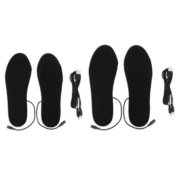 1 Pora USB Šildomos Batų Vidpadžiai Koja Atšilimo Trinkelėmis Kojų Šilčiau Kojinių Padas Mat Žiemos Lauko Sporto Šildymo Vidpadžiai, Žiemą Šilta Padais