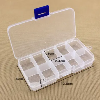 10 Tinklai Kamerų Plastikiniai Skaidrus Organizatorius Brangakmenis Rutuliukų Padengti Konteinerių Laikymo Dėžutė Papuošalų Tabletes