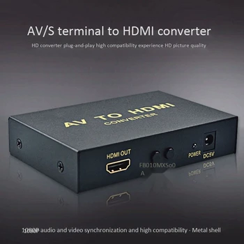 1080P AV ir HDMI Adapterį HD S-Video, HDMI Konverteris Tinka Monitorius, TELEVIZORIUS, Projektorius(ES Kištukas)