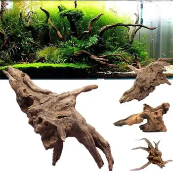 1PCS Natūralaus Medžio, Medienos Žuvų Bakas Driftwood Kamieno Akvariumo Apdaila Augalų Kelmas Miniatiūrinės Puošybos Namų Dekoro