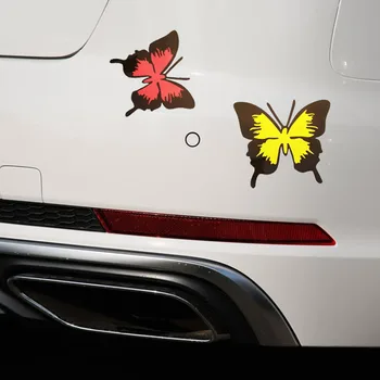 2 Vnt Puikus Modeliavimo drugeliai, ateiti į gyvenimą, 3D Kėbulo Decal Bamperio Pusės Veidrodėlis Modelis Vinilo Nulio Padengti Automobilį