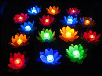 20 cm Skersmens LED Lotus lempa, Spalvinga Pakeistas plaukiojantis vandens, Norintys Šviesos, Vandens Žibintai Partijos Apdaila