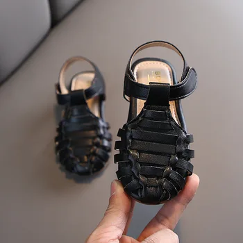 2020 metų vasaros naujų non-slip kūdikių bateliai korėjos versija mergaičių austi tuščiaviduriai sandalai vaikų paplūdimio batai, sandalai mergaitėms