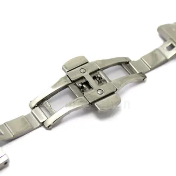 20mm 22mm Sidabro Unisex Storio Plieno Tinklelio, WatchBand Dirželis Apyrankę Drugelis Sagtis Sidabro GD0131