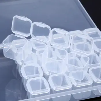 28 Tinklų Nagų Dailės Patarimas Reguliuojamas Skaidraus Plastiko talpinimo Granulių Tabletes Organizatorius Maži Komponentas Papuošalai Įrankių dėžė