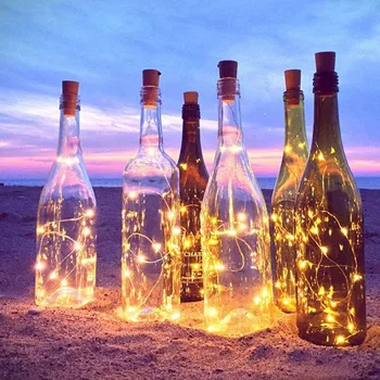 2M 20 LED Vyno Butelio Kamščio Žibintai Varinės Vielos String Žibintai, už Gimtadienio, Vestuvių Šventė Šalies Apdaila Naktį Šviesos Lempos