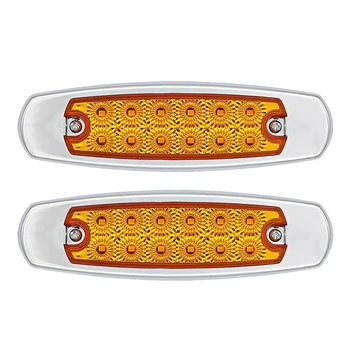 2vnt Sunkvežimių Priekabos Pusėje Lemputė 12LED Plastikinės Apkalos Automobilio Šoninis apšvietimas Gintaro Pabrėžti LED Žibintų