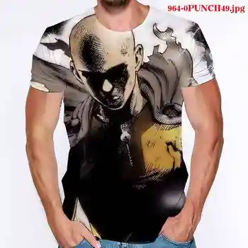 3D Marškinėliai Trumpas Rankovės O-neck Tee Harajuku Streetwear Vienas Smūgis Vyras Spausdinti Prarasti Šukuotinės Medvilnės Marškinėliai Atsitiktinis Vasaros Mados