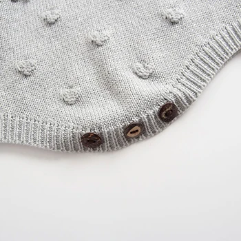 3m 6m 12m 18m 24m baby girl megzti dirželis Romper pavasarį, rudenį kūdikių naujagimių ruda pilka vienas gabalas jumpsuit bamblys drabužiai